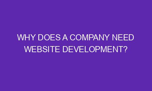 Why does a company need website development? - The gambly